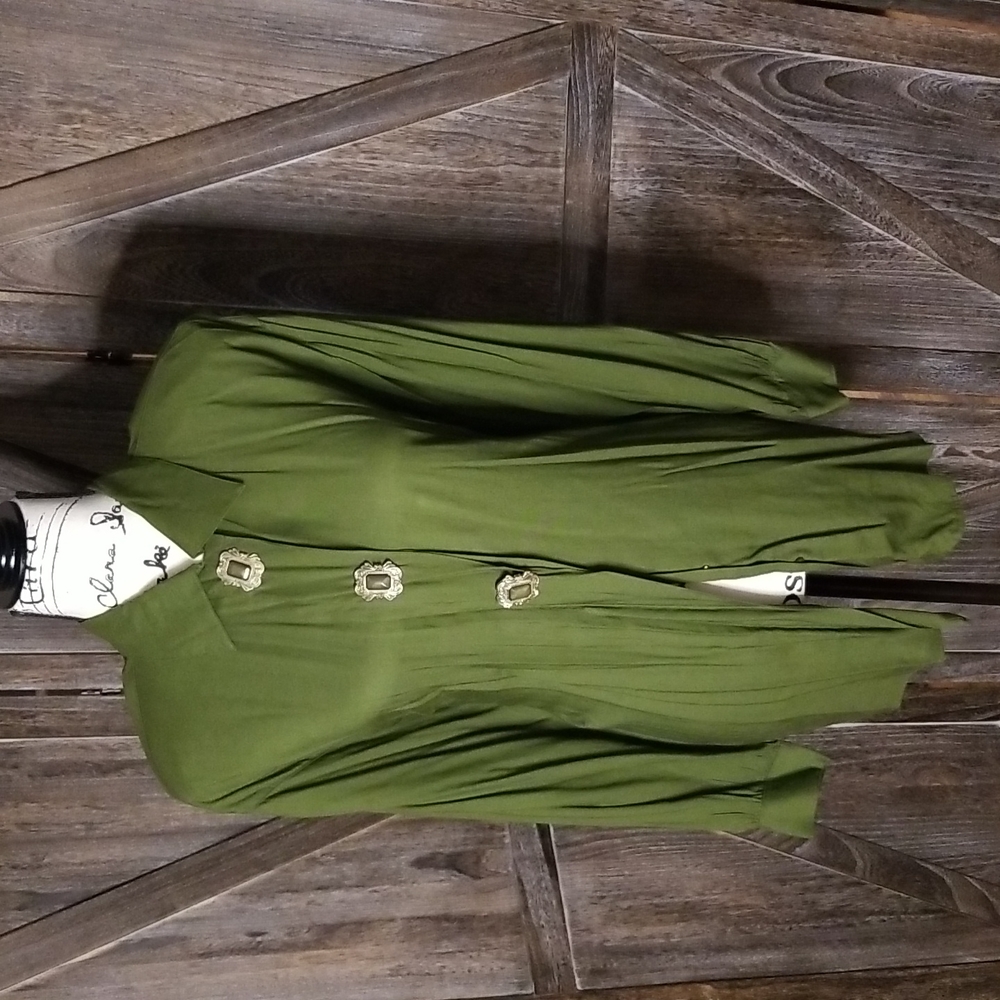 Vintage Koala International Clothing Company-Tunic Button Down Blouse